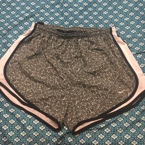 Black and white Nike athletic shorts